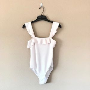 White Ruffled Bodysuit